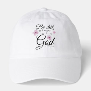 Be Still Psalm 46:10 Watercolor Purple Flowers Hat