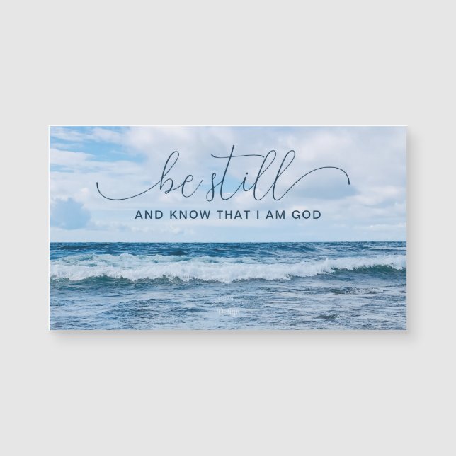 Be Still Quote Blue Waves Photography Magnet (Front)