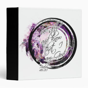 Be Still Scripture Lavender Floral Wreath Binder