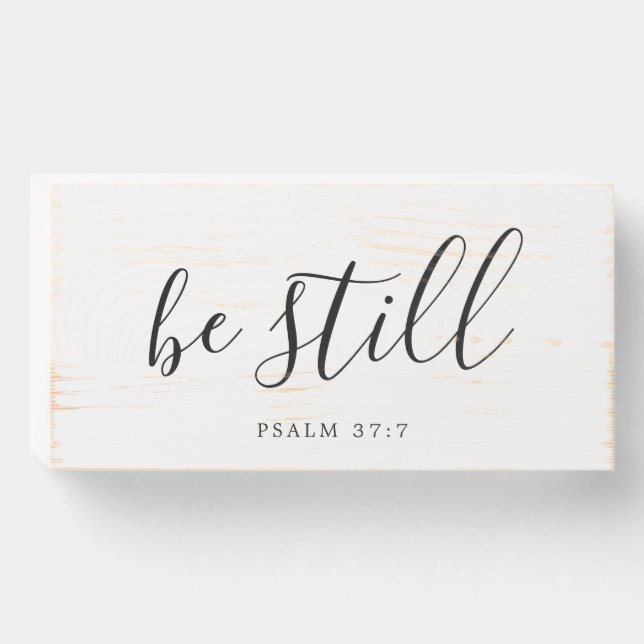 Be Still Sign, Rustic Bible Verse Wooden Box Sign (Front Horizontal)