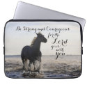 Be Strong and Courageous Bible Verse Deut 31 Horse Computer Sleeve