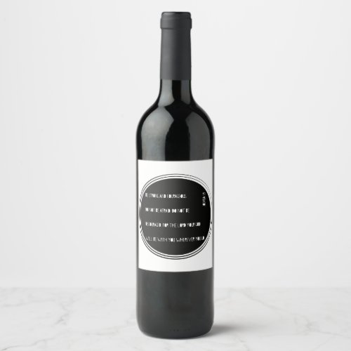 Be Strong and Courageous Bible verse from Joshua Wine Label