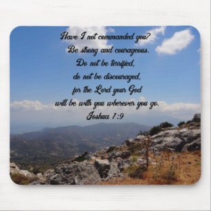 Be Strong And Courageous Joshua 1:9 Bible Verse Mouse Pad