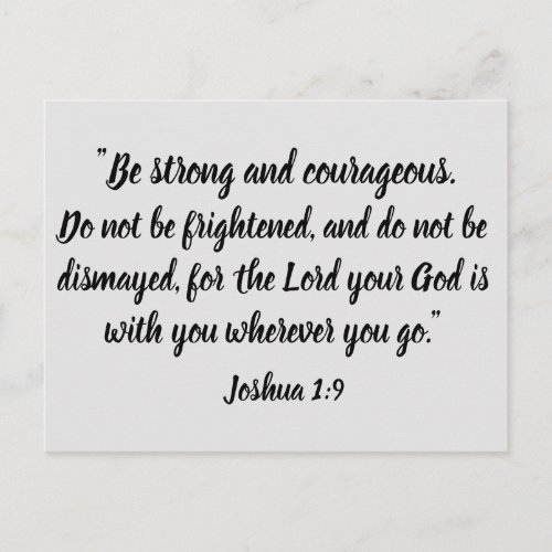 Be strong and courageous Joshua 19 Bible Verse Postcard