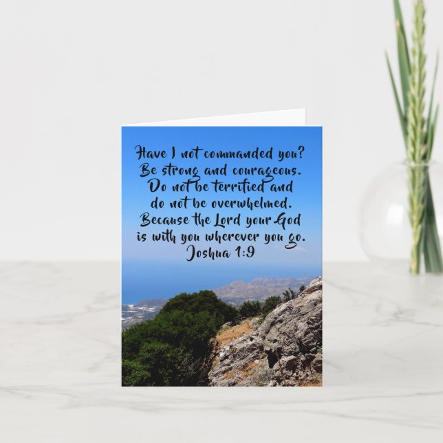 Be Strong and Courageous Joshua 1:9 Blank Card (Front)