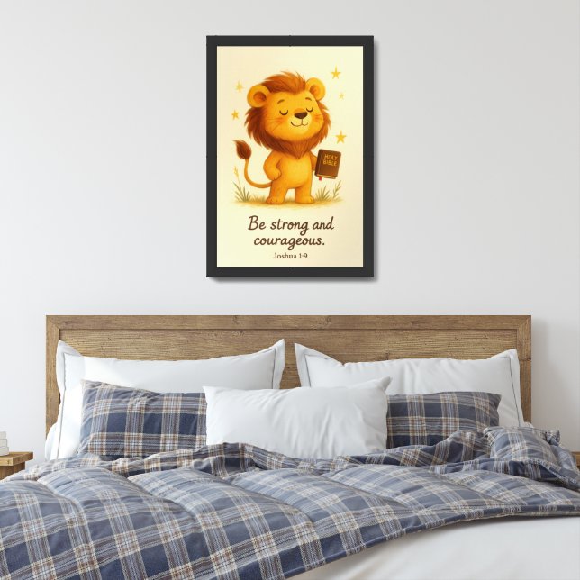 Be Strong and Courageous – Joshua 1:9 Framed Art (Bedroom)