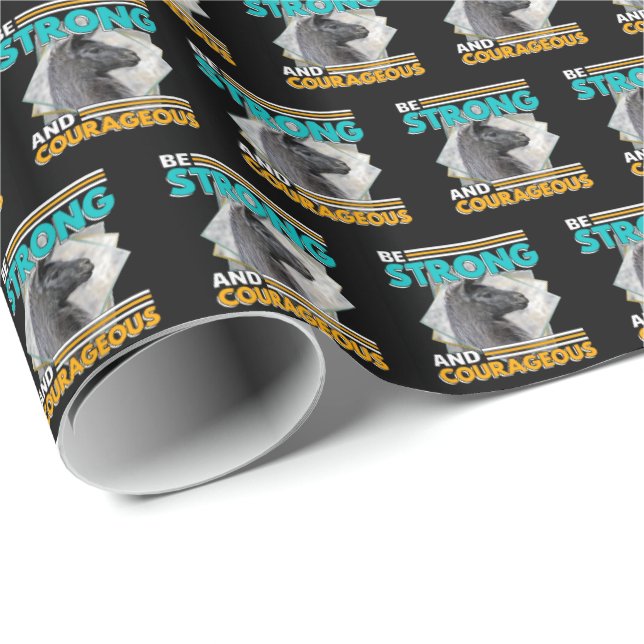 Be Strong and Courageous - Llama Wrapping Paper (Roll Corner)