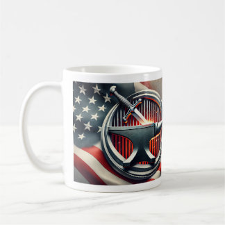 Be strong and courageous. Sword in Forge. Coffee Mug