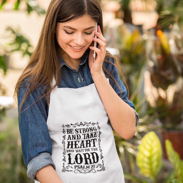 Be Strong and Take Heart Bible Verse Adult Apron (Creator Uploaded)