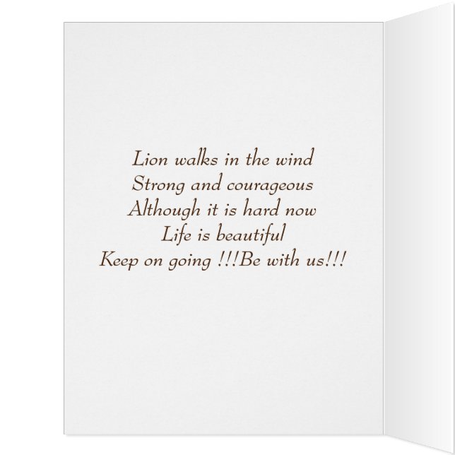 Be strong as a lion card (Inside (Left))