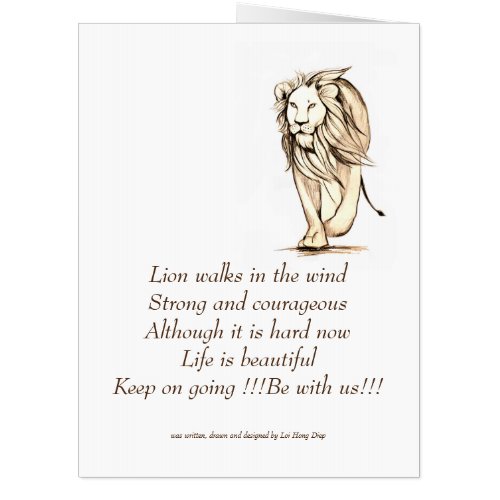 Be strong as a lion card