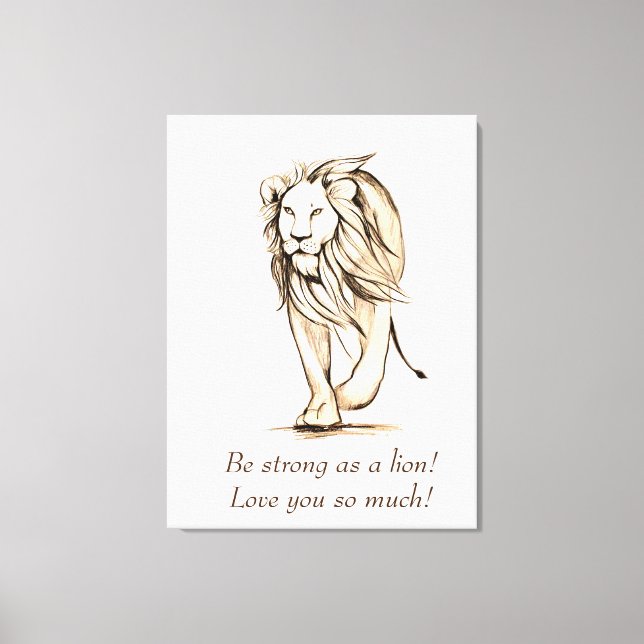 Be strong as a lion card canvas print (Front)