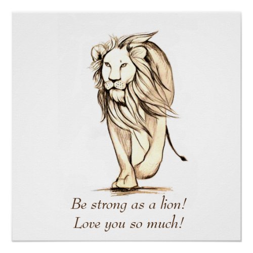 Be strong as a lion  poster