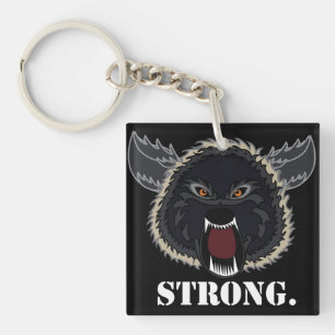 Be Strong As Wolf Keychain