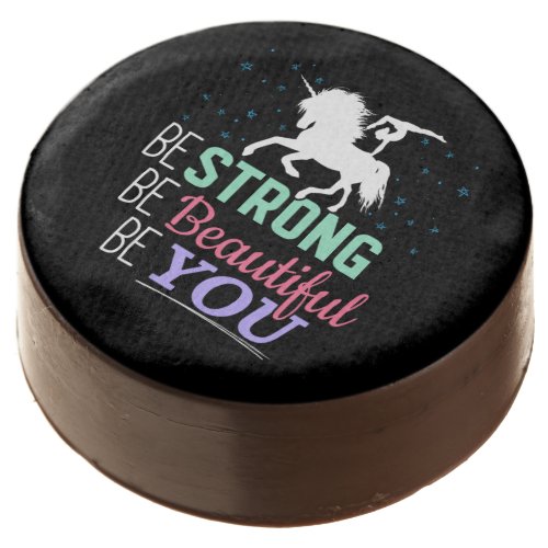 Be Strong Beautiful You _ Gymnastics Unicorn Chocolate Covered Oreo