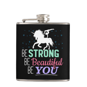 Be Strong Beautiful You - Gymnastics Unicorn Flask