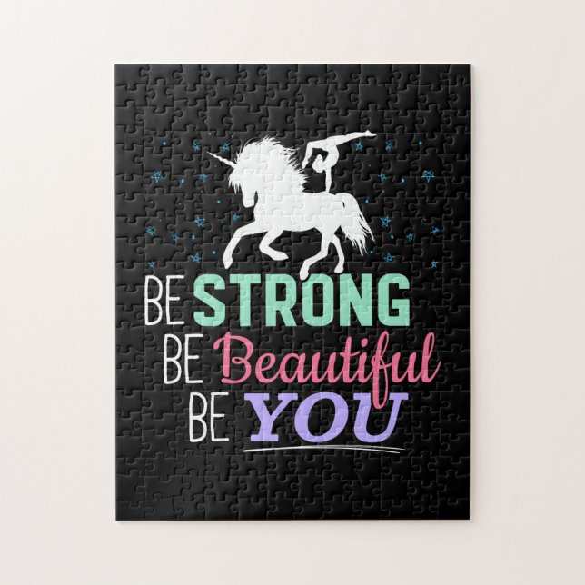 Be Strong Beautiful You - Gymnastics Unicorn Jigsaw Puzzle (Vertical)