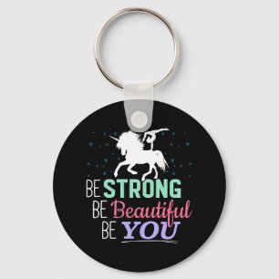 Be Strong Beautiful You - Gymnastics Unicorn Keychain
