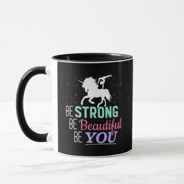 Be Strong Beautiful You - Gymnastics Unicorn Mug (Left)