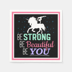 Be Strong Beautiful You - Gymnastics Unicorn Napkins