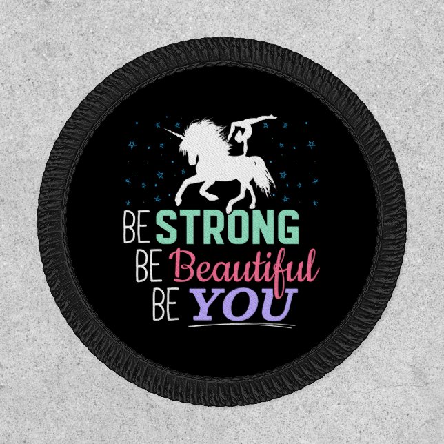 Be Strong Beautiful You - Gymnastics Unicorn Patch (Front)