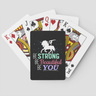 Be Strong Beautiful You - Gymnastics Unicorn Poker Cards