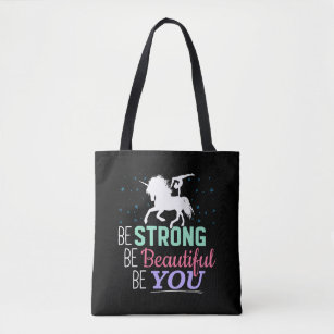 Be Strong Beautiful You - Gymnastics Unicorn Tote Bag