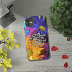 Be Strong Bible Scripture Christian Flower iPhone 13 Case