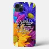 Be Strong Bible Scripture Christian Flower Case-Mate iPhone Case (Back)