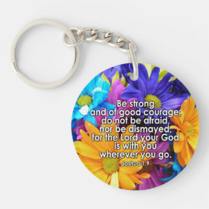 Be Strong Bible Scripture Keychain
