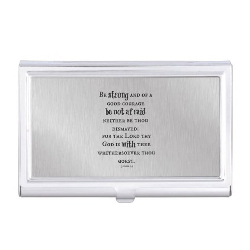 Be Strong Bible Verse Business Card Holder Zazzle