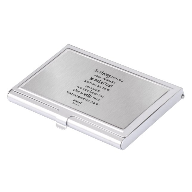 Be Strong Bible Verse Business Card Holder (Front)