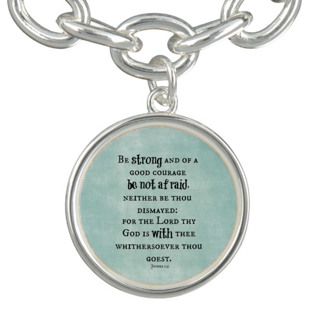 Be Strong Bible Verse Charm Bracelet (Design)