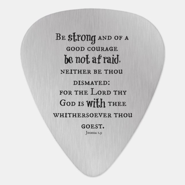 Be Strong Bible Verse Guitar Pick (Front)
