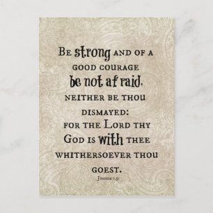 Be Strong Bible Verse Postcard