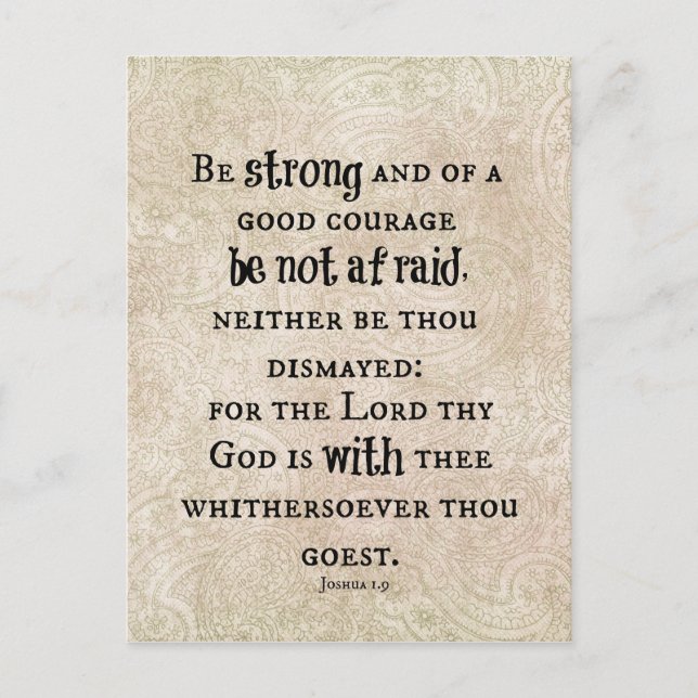 Be Strong Bible Verse Postcard (Front)