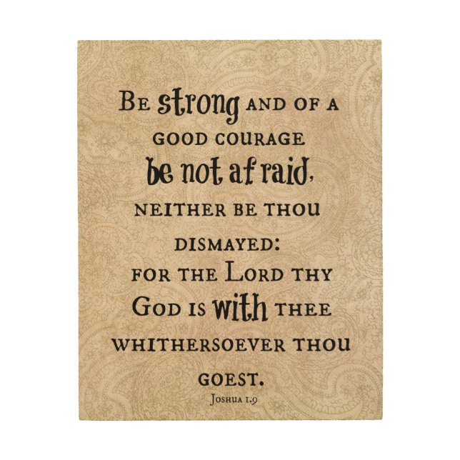 Be Strong Bible Verse Wood Wall Art (Front)