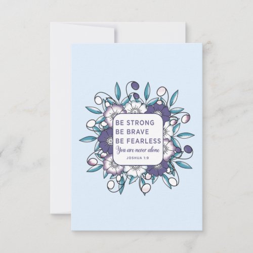 Be Strong Brave Fearless _ Bible Verse Note Card