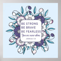 Be Strong Brave Fearless - Bible Verse