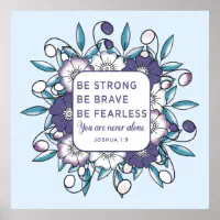 Be Strong Be Brave Be Fearless - Motivational Quotes - Orange | Poster