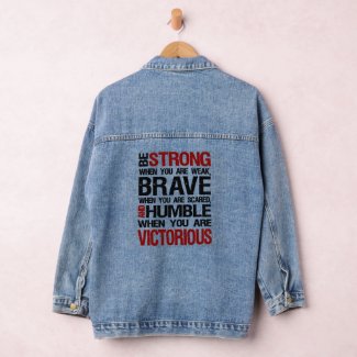 Be Strong Brave Motivational Quote Blue