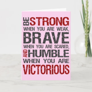 Be Strong Brazilian Management Card Pink Breast Ca