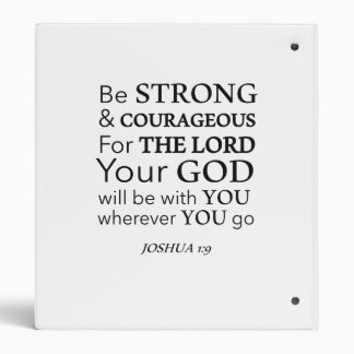 Be Strong Christian Bible Verse Scripture 3 Ring Binder