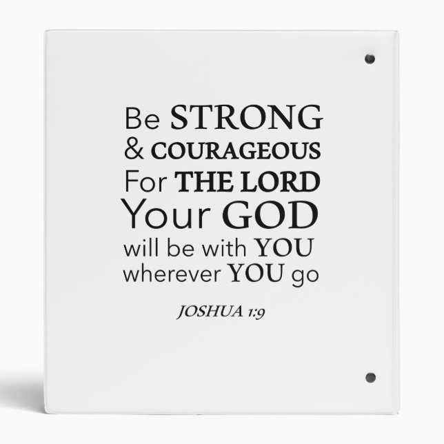 Be Strong Christian Bible Verse Scripture 3 Ring Binder (Back)