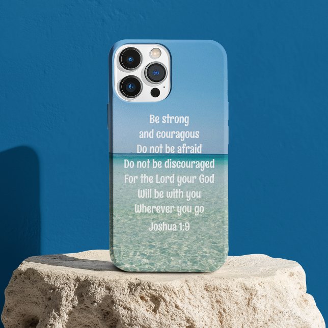 Be Strong & Courageous Beautiful Christian Beach Case-Mate iPhone Case (Creator Uploaded)