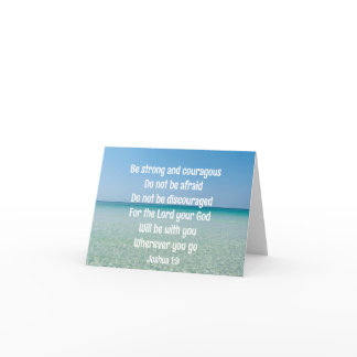 Be Strong & Courageous Beautiful Christian Beach Note Card