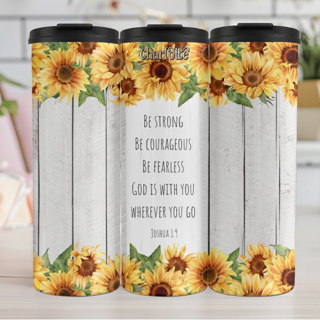 Be Strong Courageous Fearless God Thermal Tumbler (Creator Uploaded)