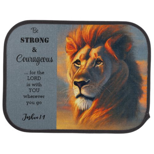 Be Strong Courageous Inspirational Verse Joshua 1 Car Floor Mat