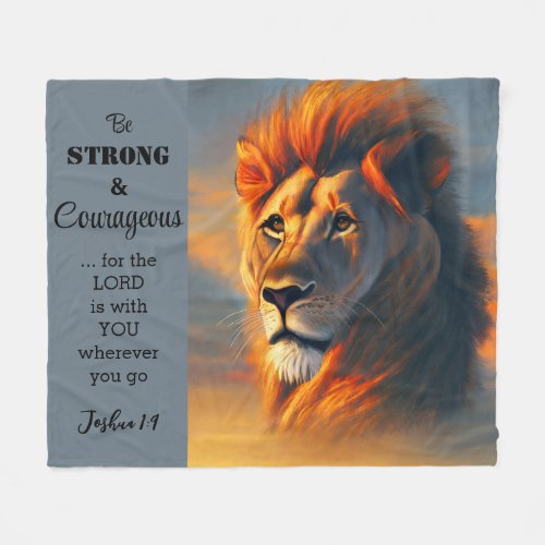 Be Strong Courageous Inspirational Verse Joshua 1 Fleece Blanket