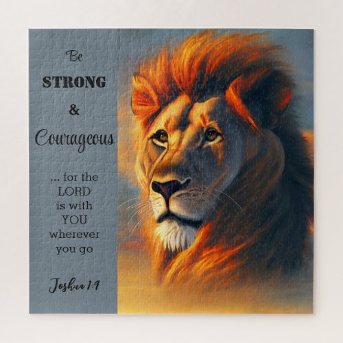 Be Strong Courageous Inspirational Verse Joshua 1 Jigsaw Puzzle